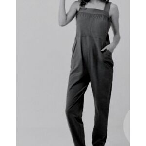 Pact Jumpsuit Women's XS Black Alice Overalls Organic Cotton Stretch Lounge